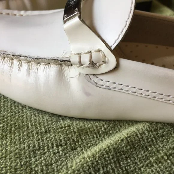Ralph Lauren White Leather Mindy Mule/Slide - Picture 16 of 16